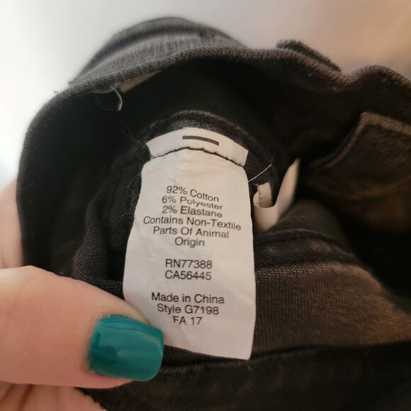 Madewell Washed Black High Waisted Step Raw Hem 10 in Skinny Jeans Size 25 - Picture 4 of 10